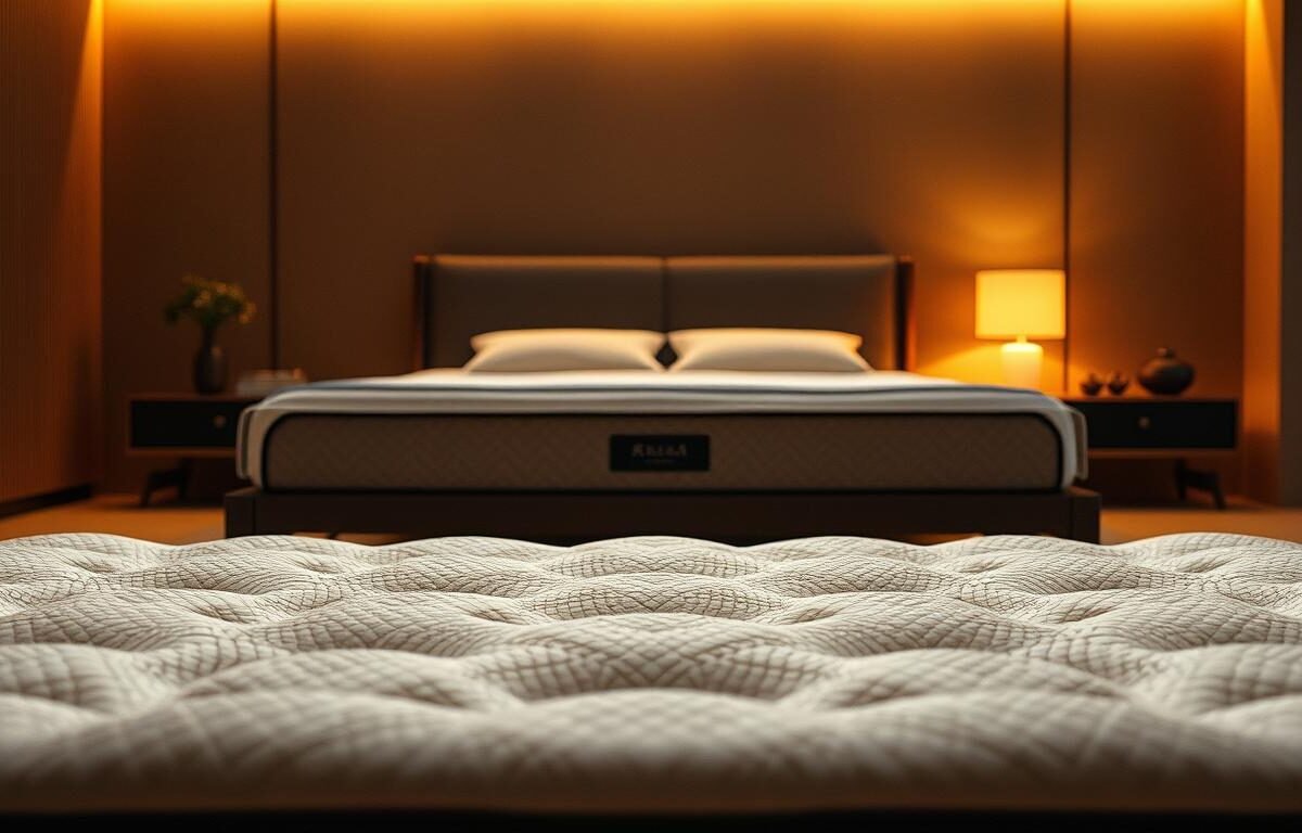 A meticulously crafted 護脊床褥, the culmination of centuries of expertise and innovation. In the foreground, the bed mattress showcases its unique contoured design, expertly tailored to provide superior spinal support. Intricate patterns and textures adorn the surface, hinting at the luxurious materials and masterful craftsmanship. In the middle ground, the bed frame stands tall, its sturdy construction a testament to its durability. Warm, soft lighting casts a cozy glow, creating an atmosphere of comfort and relaxation. In the background, a serene, minimalist setting, allowing the 護脊床褥 to take center stage. Crafted by StylesMaven, this masterpiece is the embodiment of the origins and significance of this iconic bedding solution.